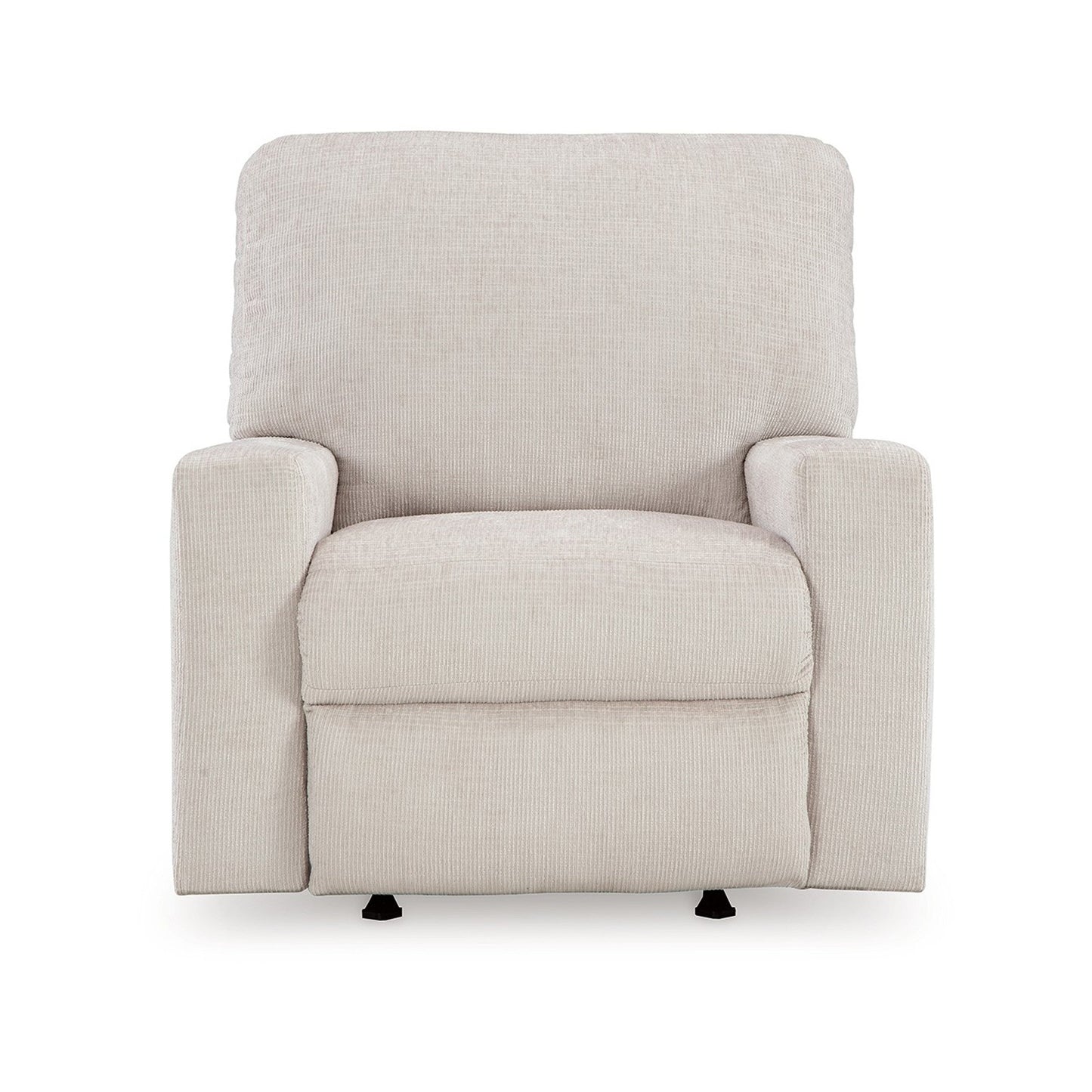 Fauteuil inclinable à bascule Avie, mouvement doux, polyester blanc ivoire