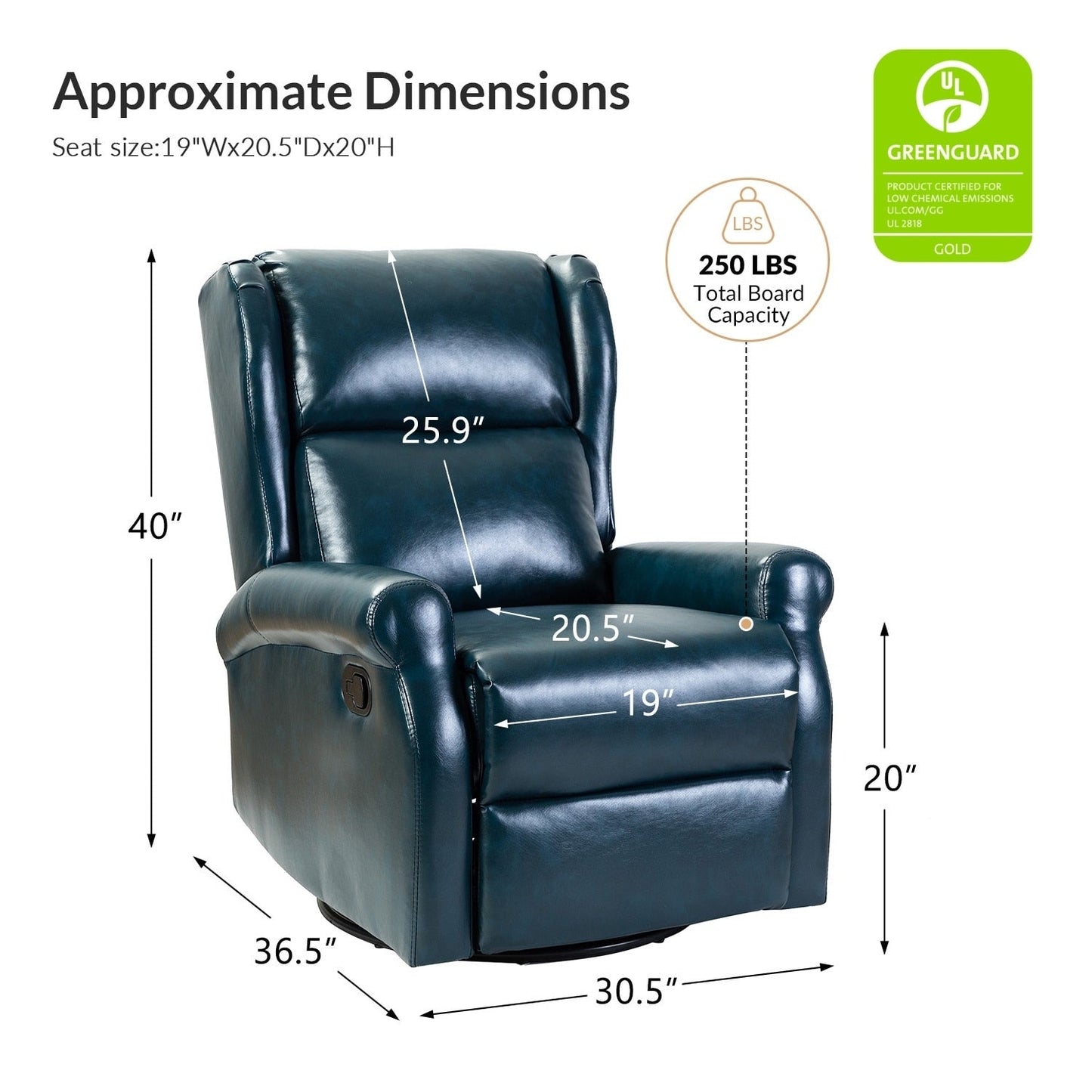 Chaise pivotante contemporaine pour chambre d'enfant Baksoho en similicuir avec base en métal par HULALA HOME