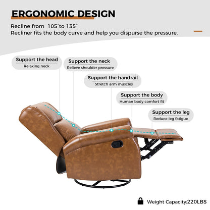 Chaise pivotante contemporaine pour chambre d'enfant Baksoho en similicuir avec base en métal par HULALA HOME