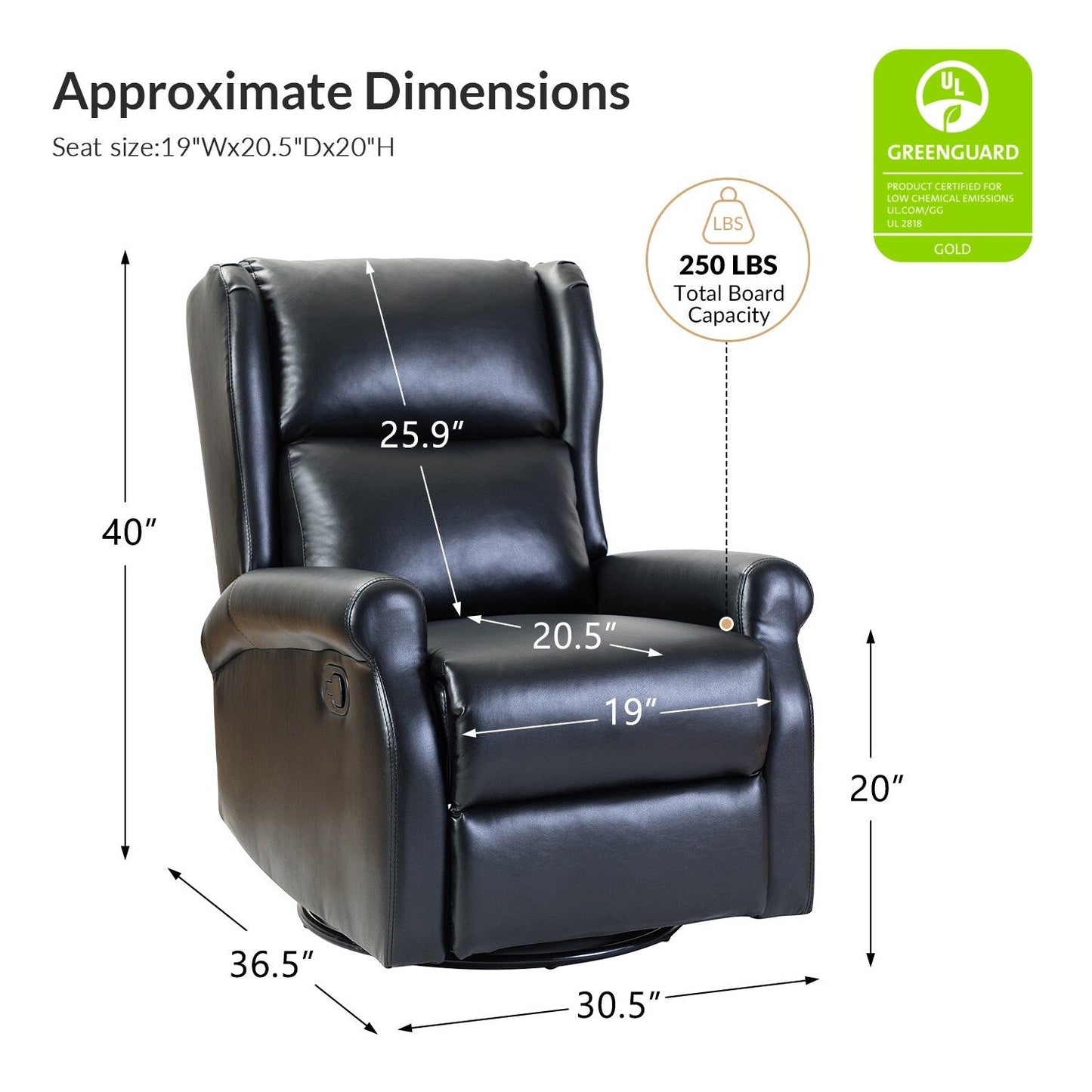 Chaise pivotante contemporaine pour chambre d'enfant Baksoho en similicuir avec base en métal par HULALA HOME