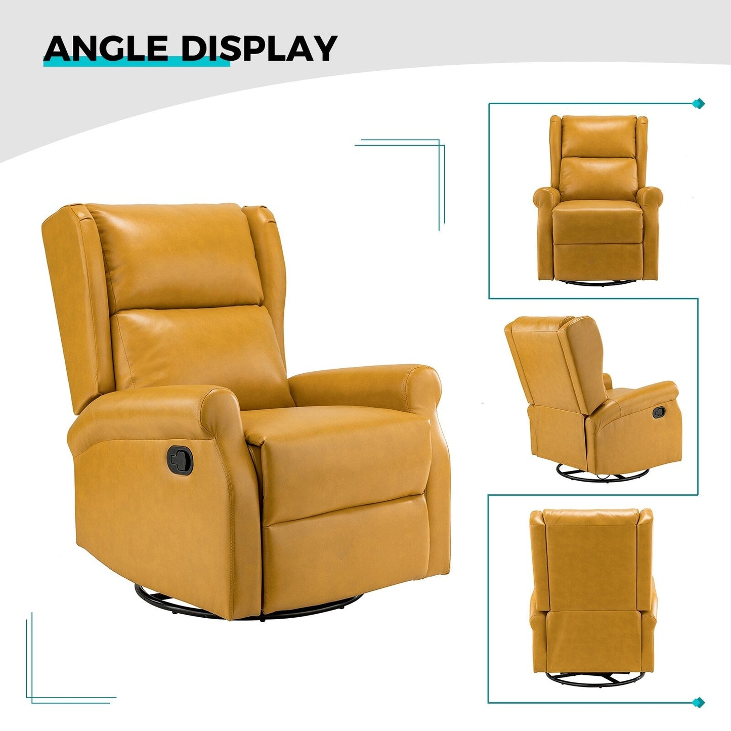 Chaise pivotante contemporaine pour chambre d'enfant Baksoho en similicuir avec base en métal par HULALA HOME