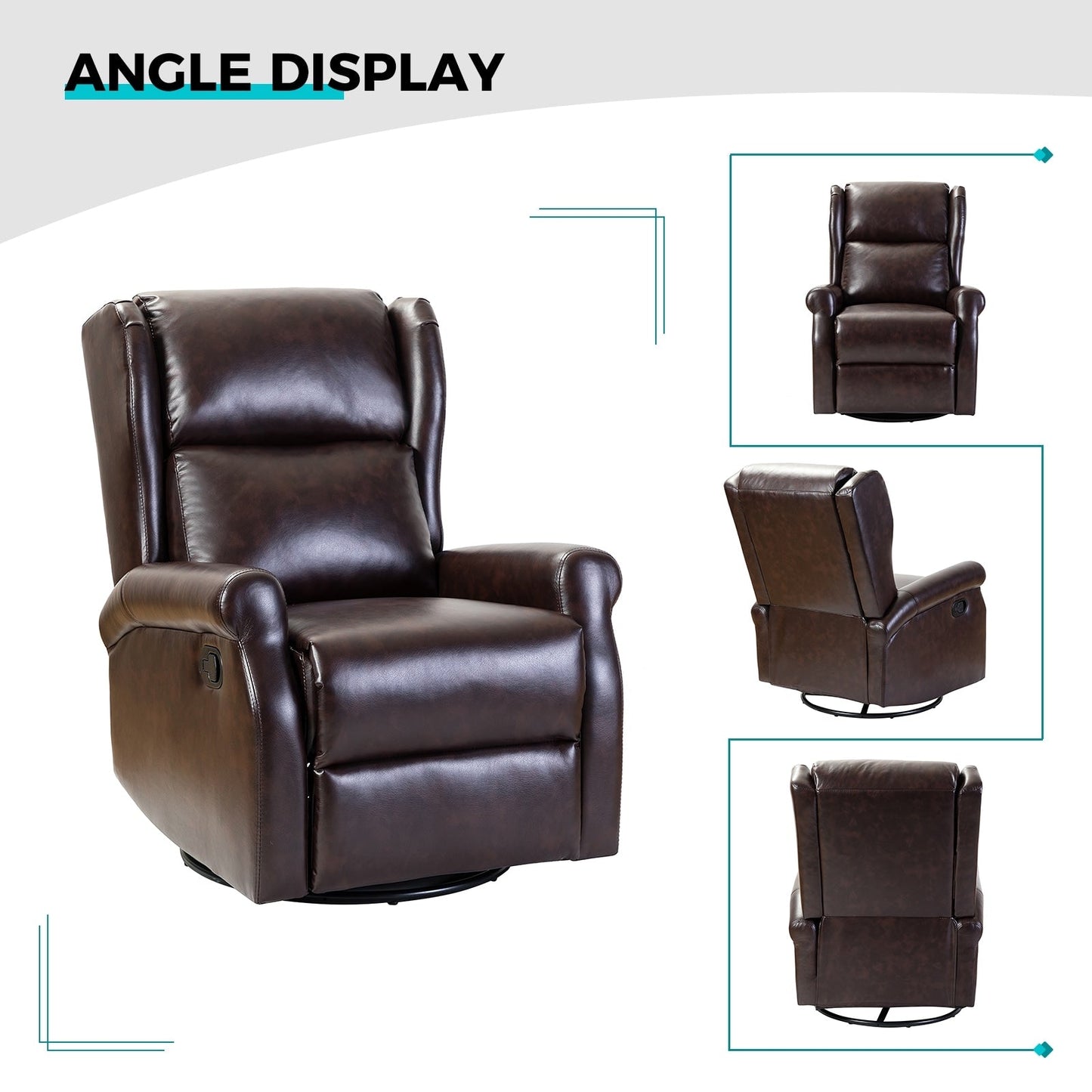 Chaise pivotante contemporaine pour chambre d'enfant Baksoho en similicuir avec base en métal par HULALA HOME