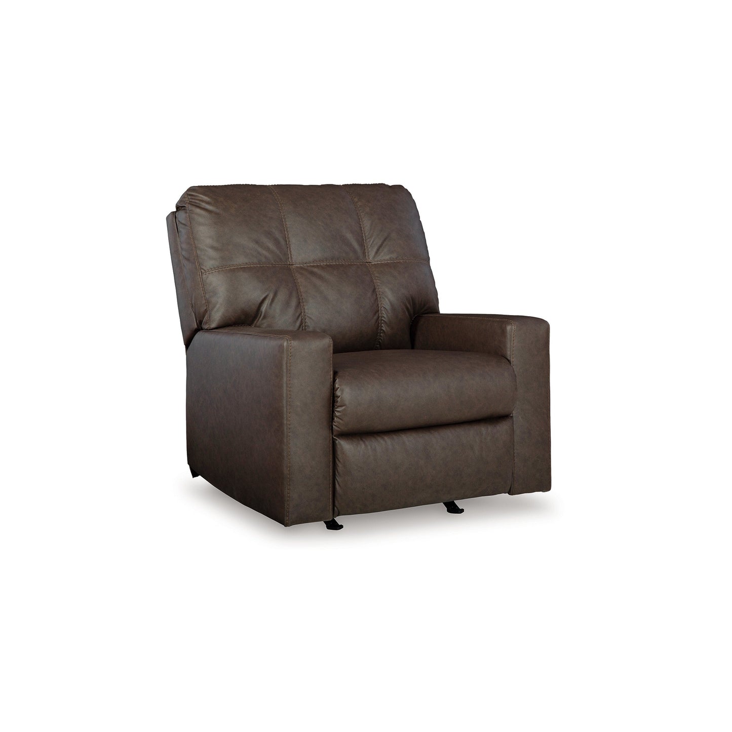 Fauteuil inclinable manuel Barl, 35 pouces, capitonné, similicuir marron foncé