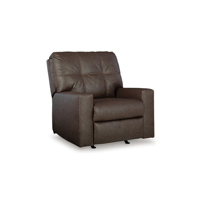 Fauteuil inclinable manuel Barl, 35 pouces, capitonné, similicuir marron foncé