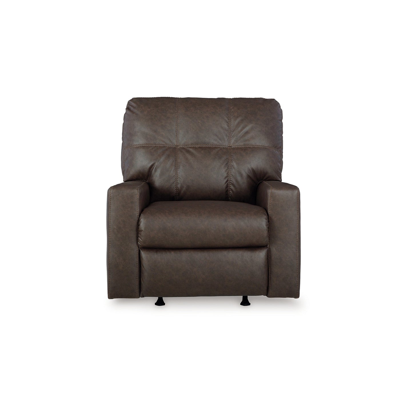 Fauteuil inclinable manuel Barl, 35 pouces, capitonné, similicuir marron foncé