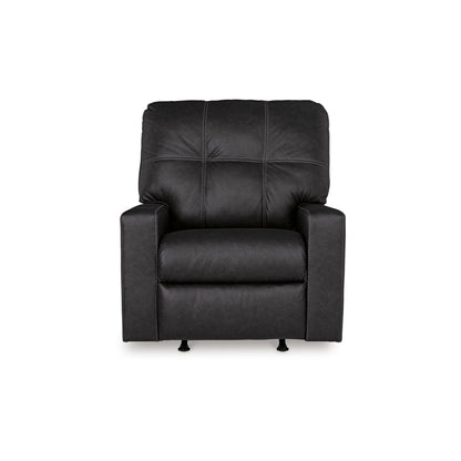 Fauteuil inclinable manuel Barl, 35 pouces, capitonné, similicuir noir riche
