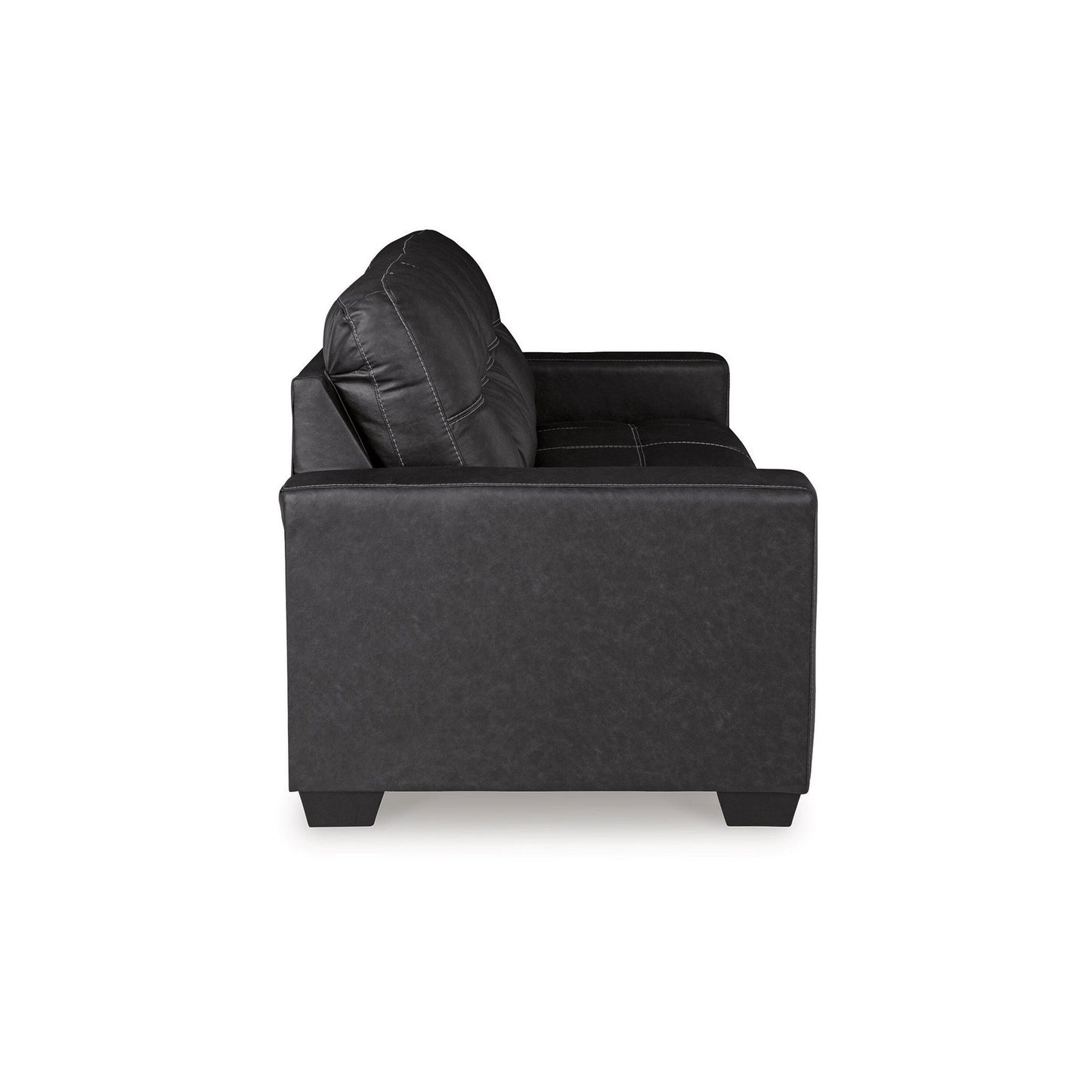 Canapé-lit Barl, lit gigogne queen size, 85 pouces, similicuir noir