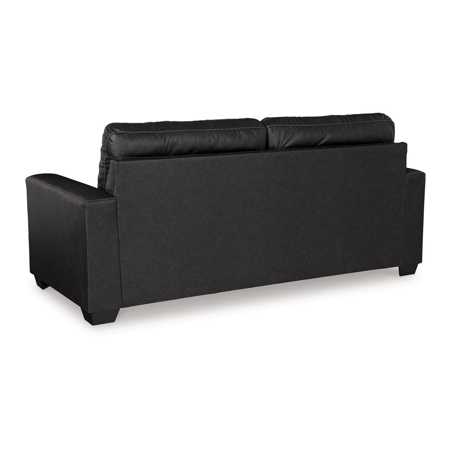 Canapé-lit Barl, lit gigogne queen size, 85 pouces, similicuir noir
