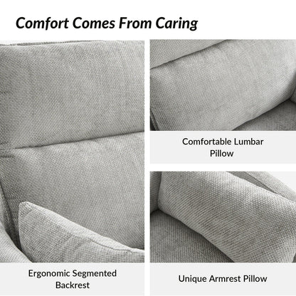 Fauteuil inclinable pivotant et électrique Barry Modern 38 pouces avec ports USB par HULALA HOME