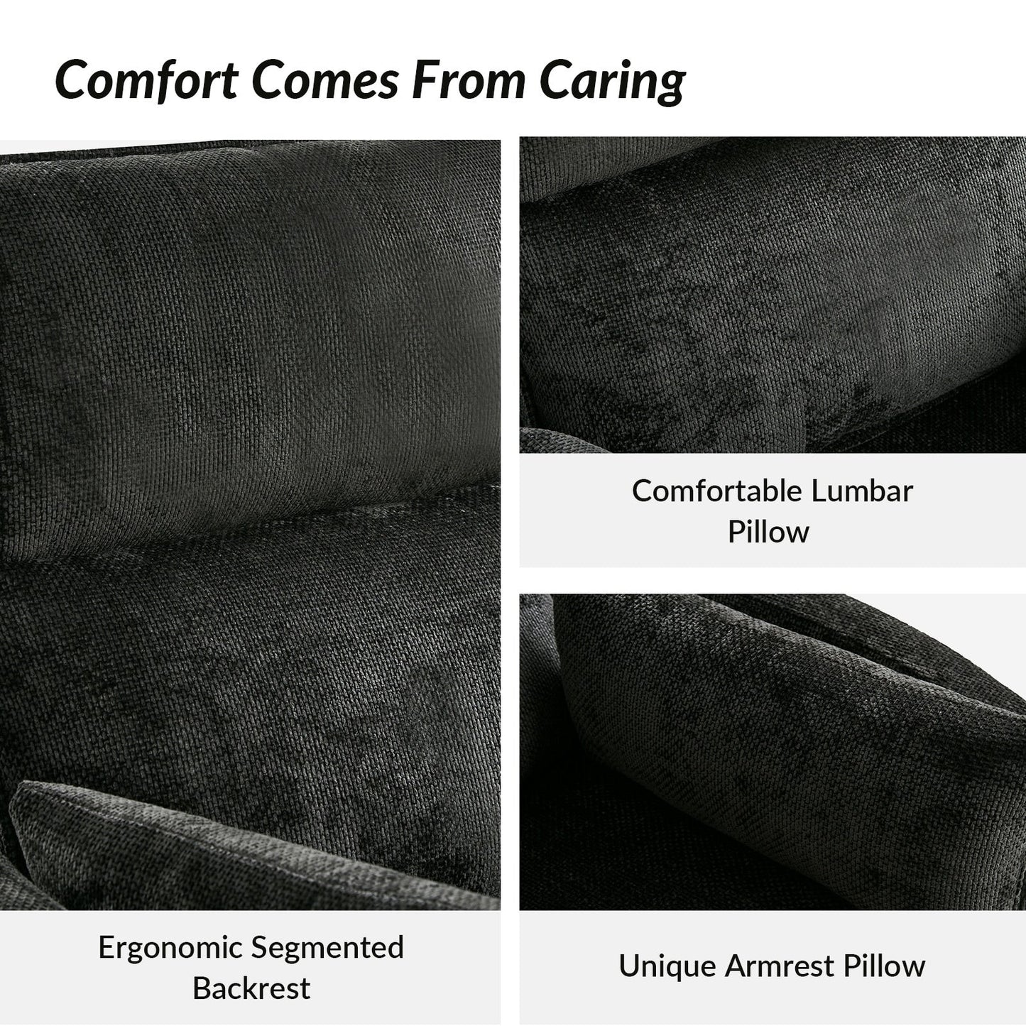 Fauteuil inclinable pivotant et électrique Barry Modern 38 pouces avec ports USB par HULALA HOME