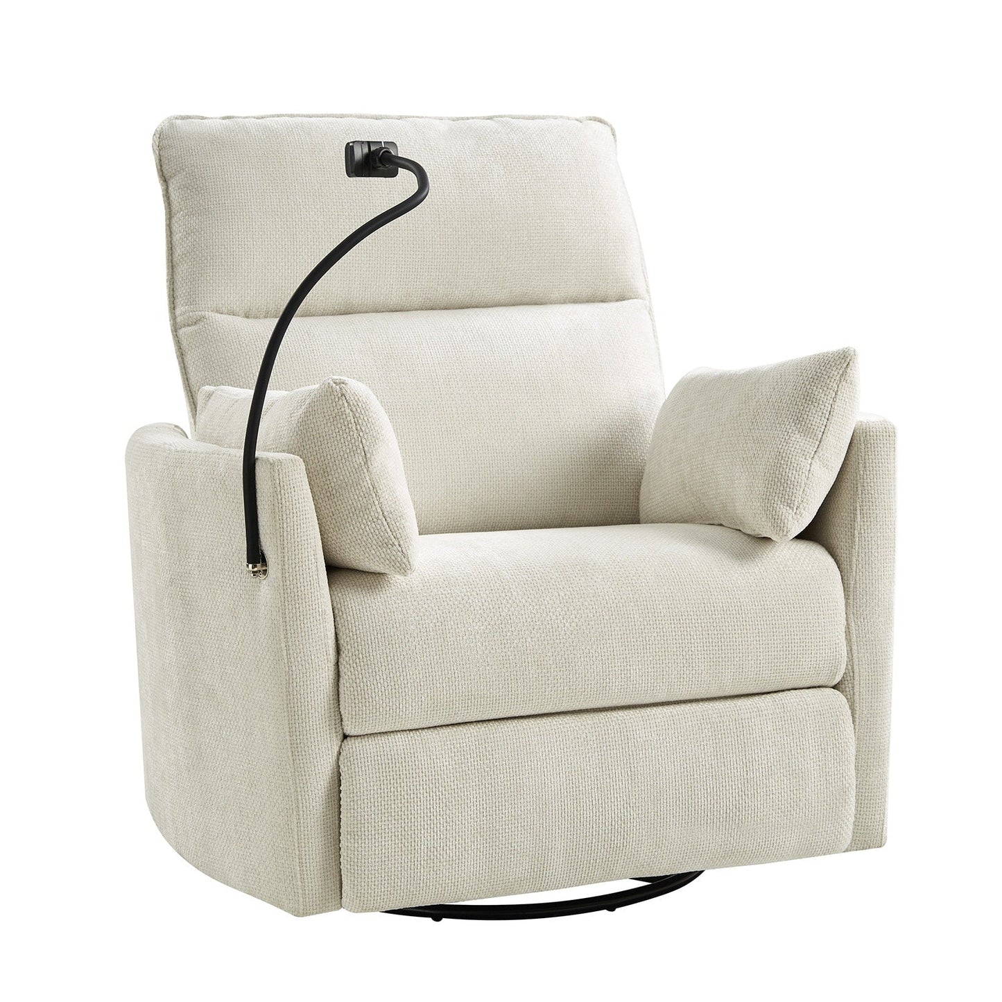 Fauteuil inclinable pivotant et électrique Barry Modern 38 pouces avec ports USB par HULALA HOME