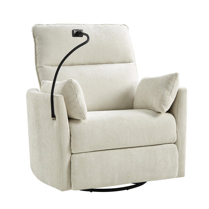 Fauteuil inclinable pivotant et électrique Barry Modern 38 pouces avec ports USB par HULALA HOME