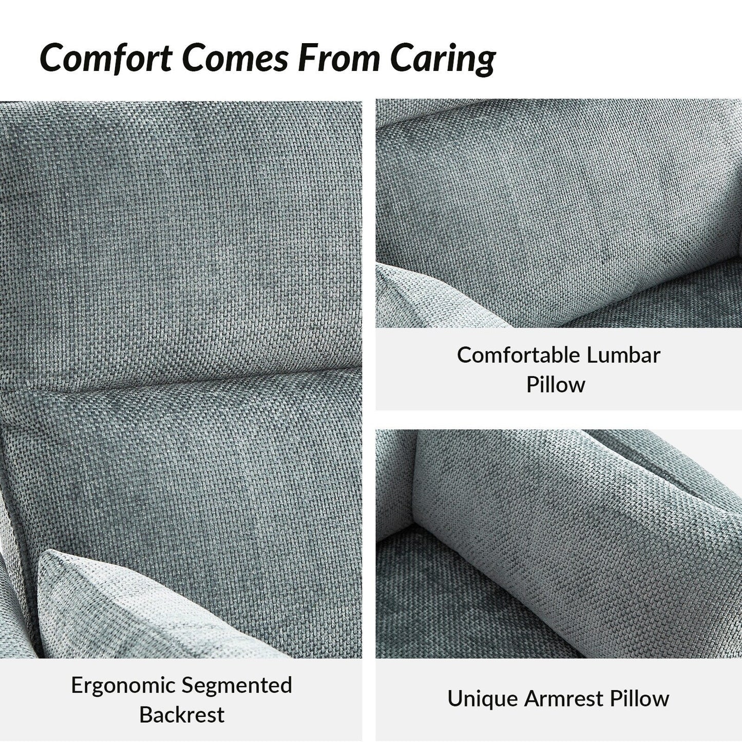 Fauteuil inclinable pivotant et électrique Barry Modern 38 pouces avec ports USB par HULALA HOME