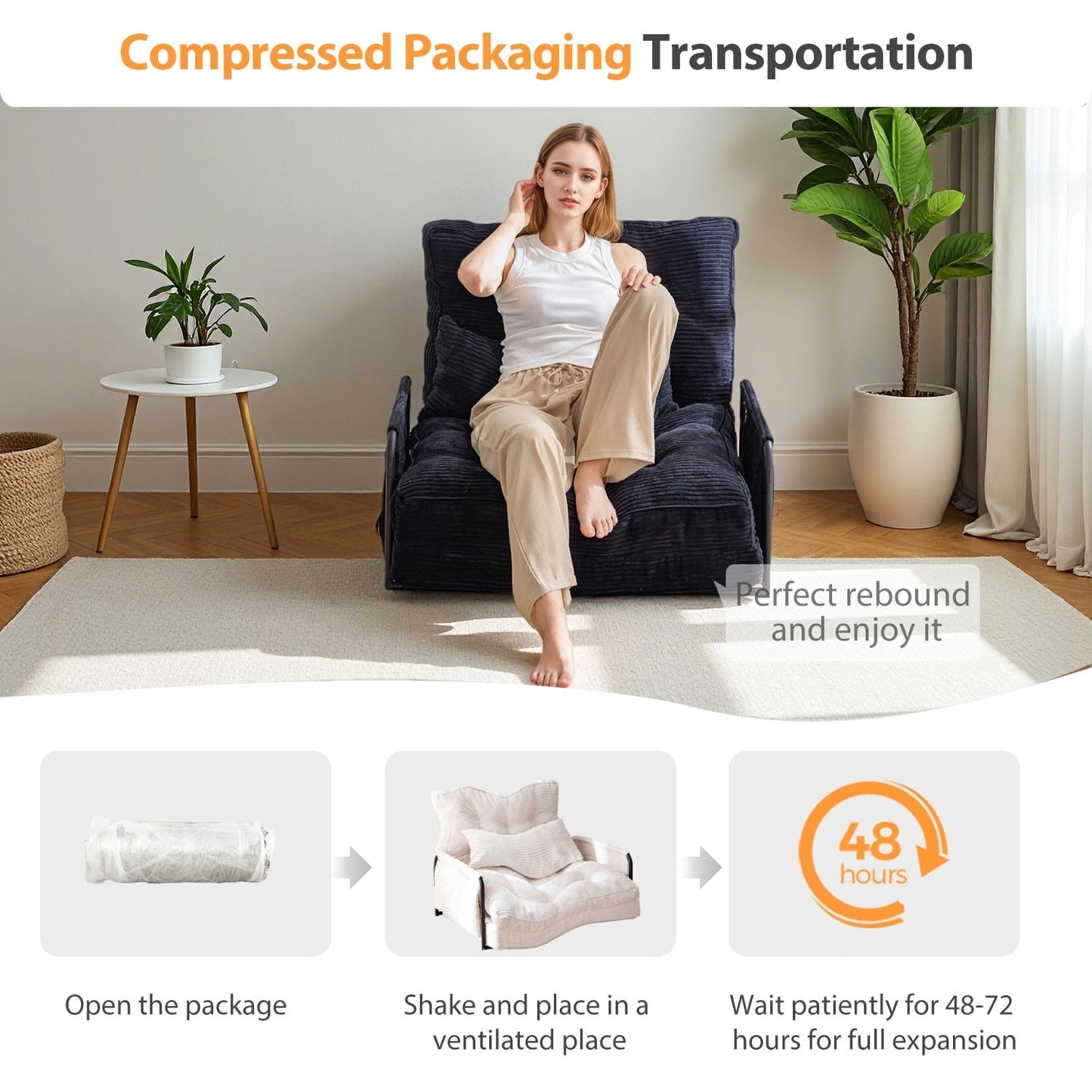 Canapé-lit poire, canapé-lit de sol - 30 x 25,6