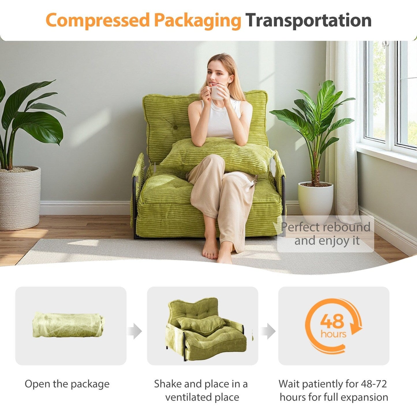 Canapé-lit poire, canapé-lit de sol - 30 x 25,6