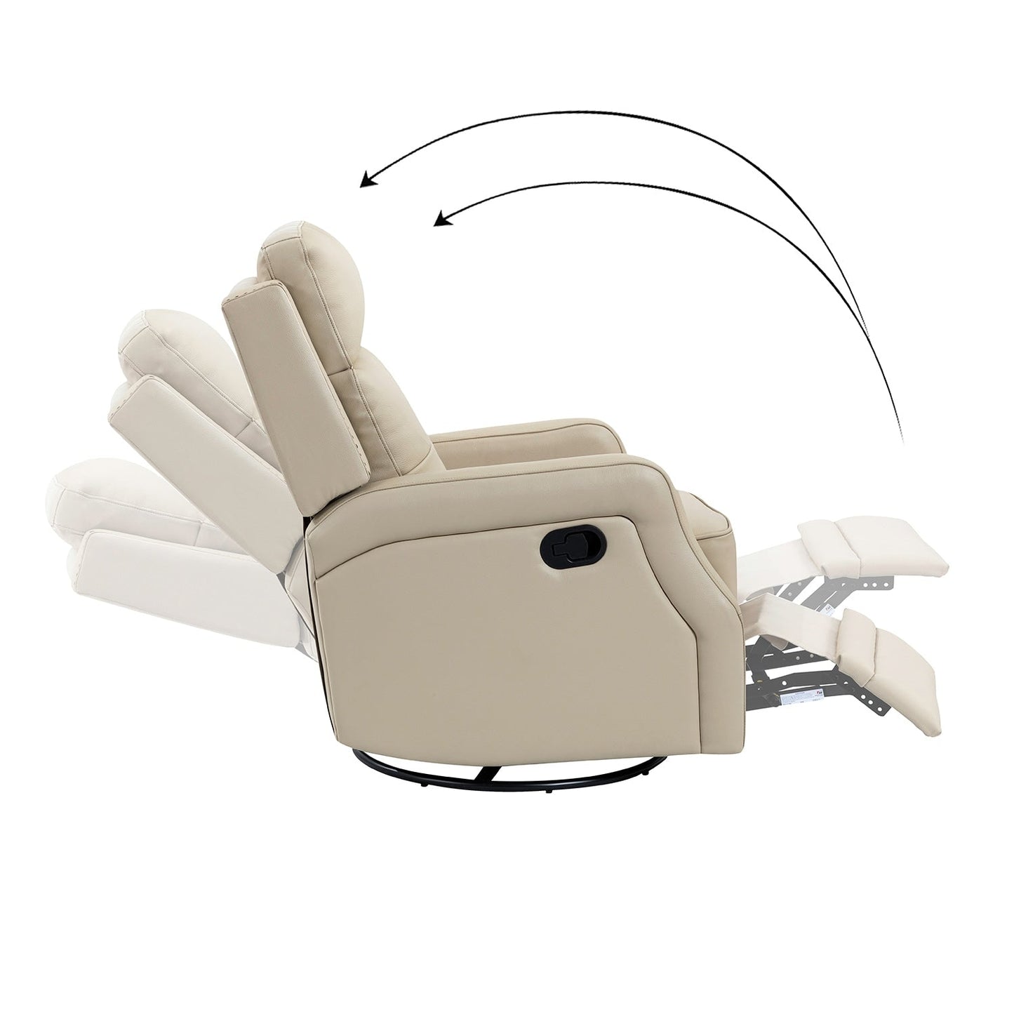 Ensemble de 2 fauteuils inclinables de salon Beatriz avec base en métal