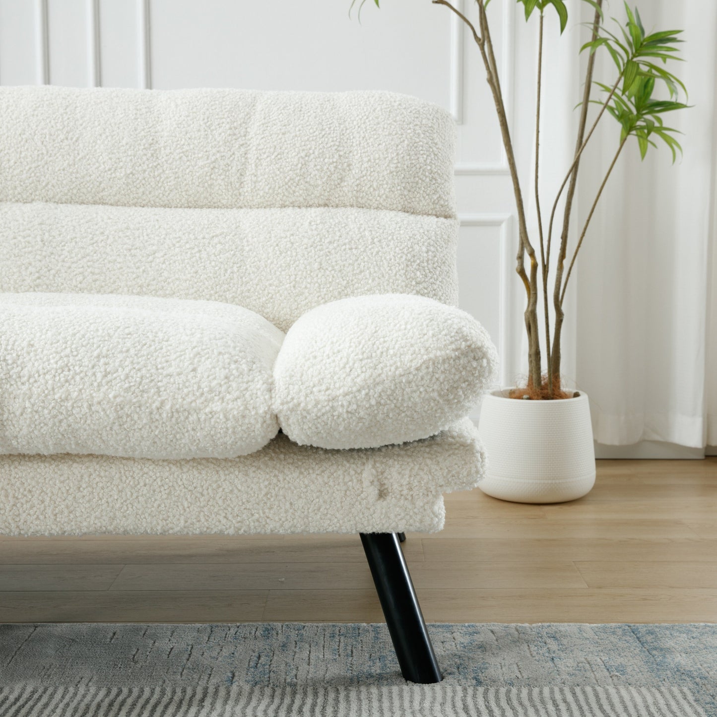 Meubles de chambre à coucher, meubles de salon, canapé avec coussin épais, canapé-lit, canapé-lit avec pieds en métal.