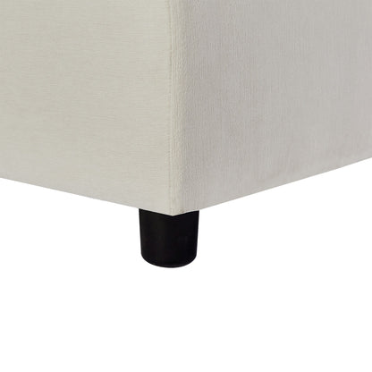 Canapé sectionnel en L beige 102,4 en polyester avec repose-pieds réversible, coussins épais et pieds en plastique résistants.