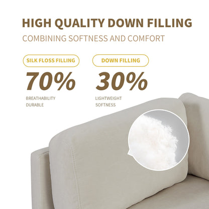 Canapé sectionnel beige en polyester en forme de L de 102,4 po avec repose-pieds réversible et pieds durables