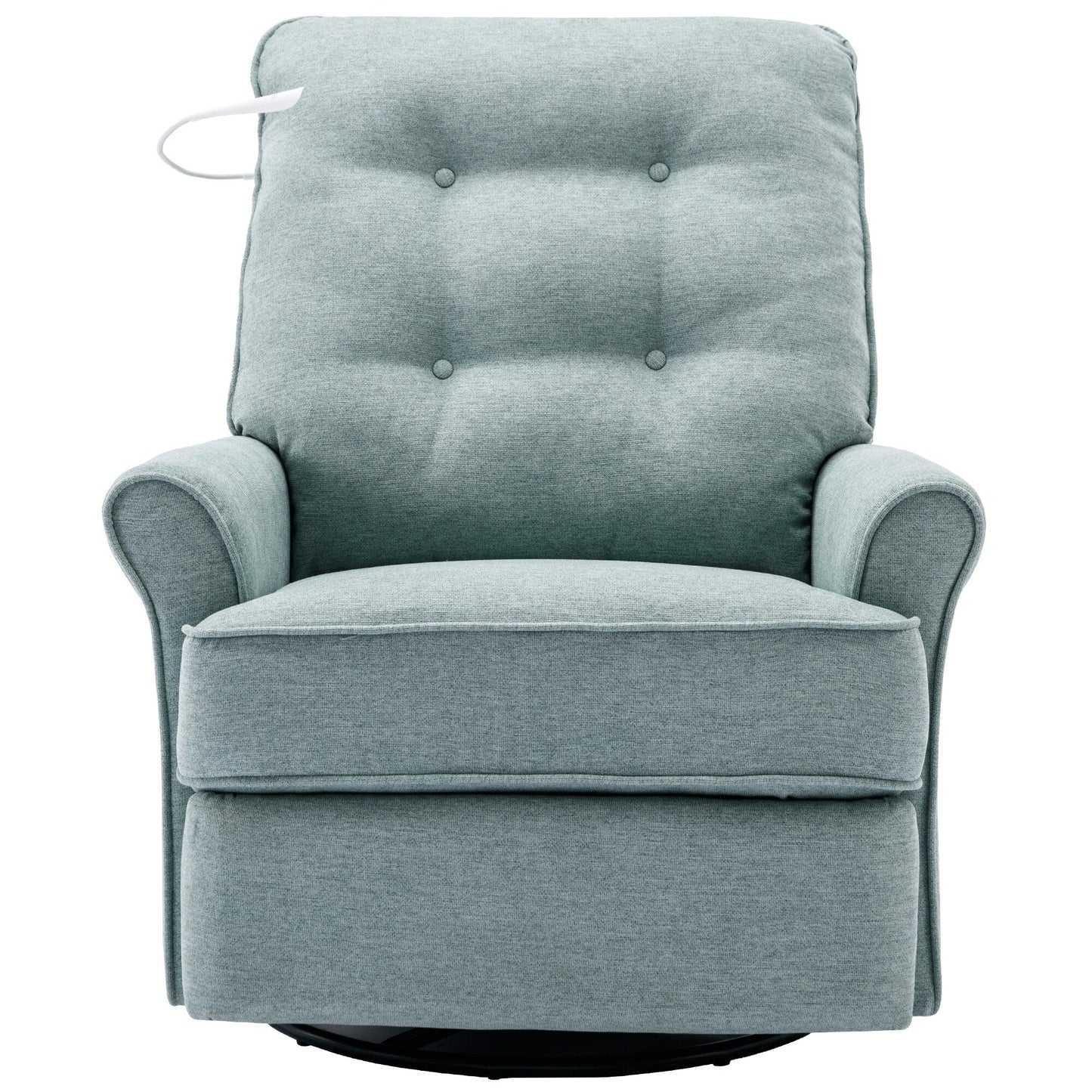 Fauteuil inclinable pivotant à 270° beige avec ports USB, lampe tactile, poche de rangement latérale et base à bascule