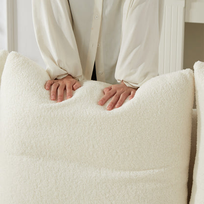 Canapé 1 place en tissu beige de 100 cm avec cadre en bois robuste, rembourrage en mousse souple et support dorsal confortable.