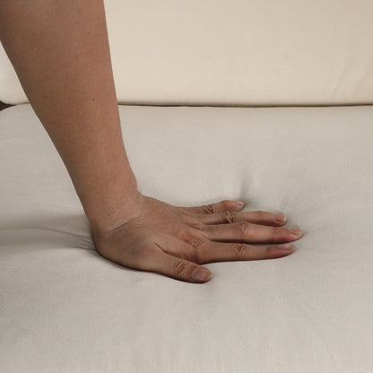 Canapé-lit gigogne 2 en 1 en velours beige 57,4 po avec surmatelas double de qualité supérieure et deux ports USB