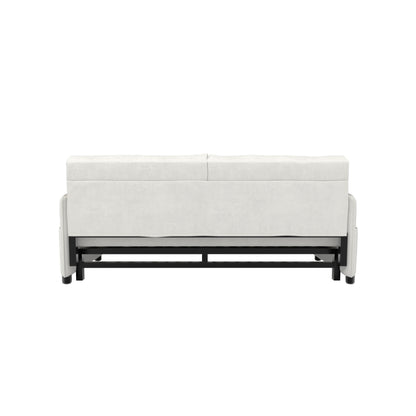 Canapé-lit gigogne 3-en-1 en velours beige 63,8 avec rangement latéral pour le salon