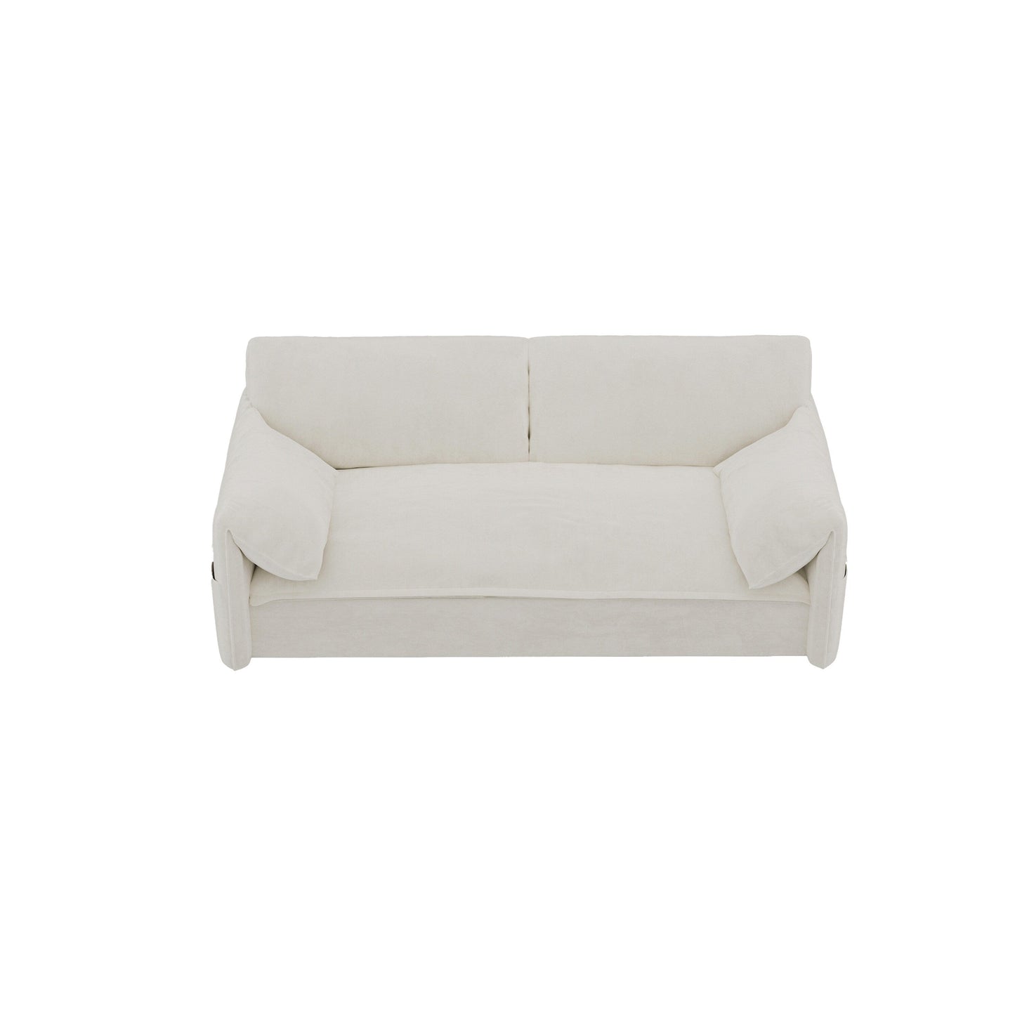 Canapé-lit gigogne 3-en-1 en velours beige 63,8 avec rangement latéral pour le salon