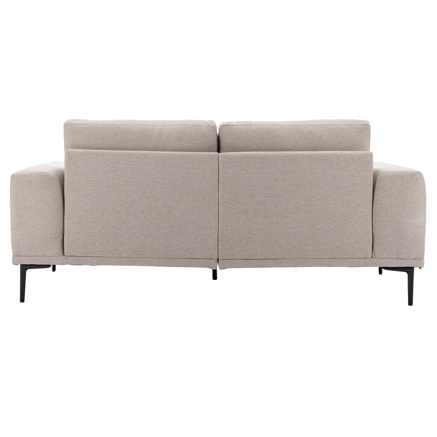 Canapé 2 places en tissu beige moderne de 74,8 pouces avec pieds en fer et coussins confortables