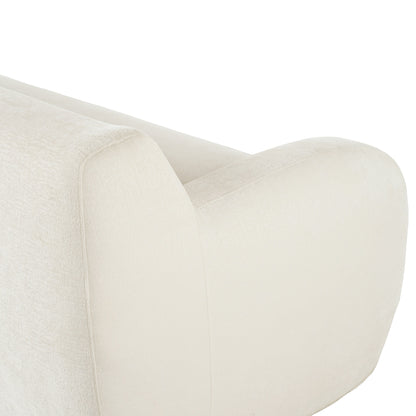 Canapé 3 places beige minimaliste à compression 81,5 avec larges assises et rembourrage en mousse haute densité pour salons