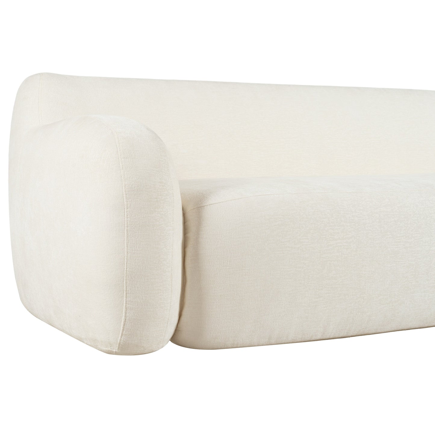 Canapé 3 places beige minimaliste à compression 81,5 avec larges assises et rembourrage en mousse haute densité pour salons