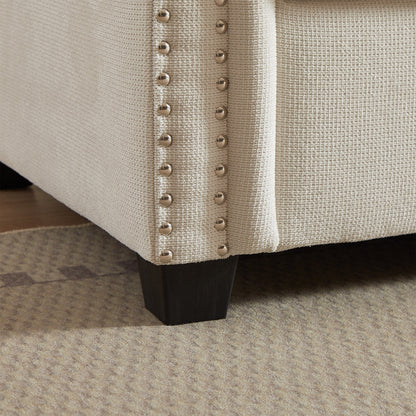 Canapé-lit convertible 3 places 2 en 1 en polyester beige 83,8 cm avec matelas pliable pour salon