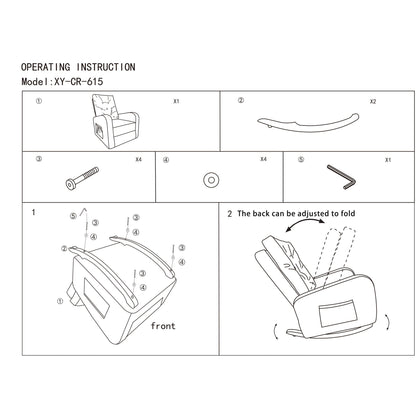 Fauteuil inclinable réglable beige avec pieds en bois massif, dossier haut et poches latérales de relaxation