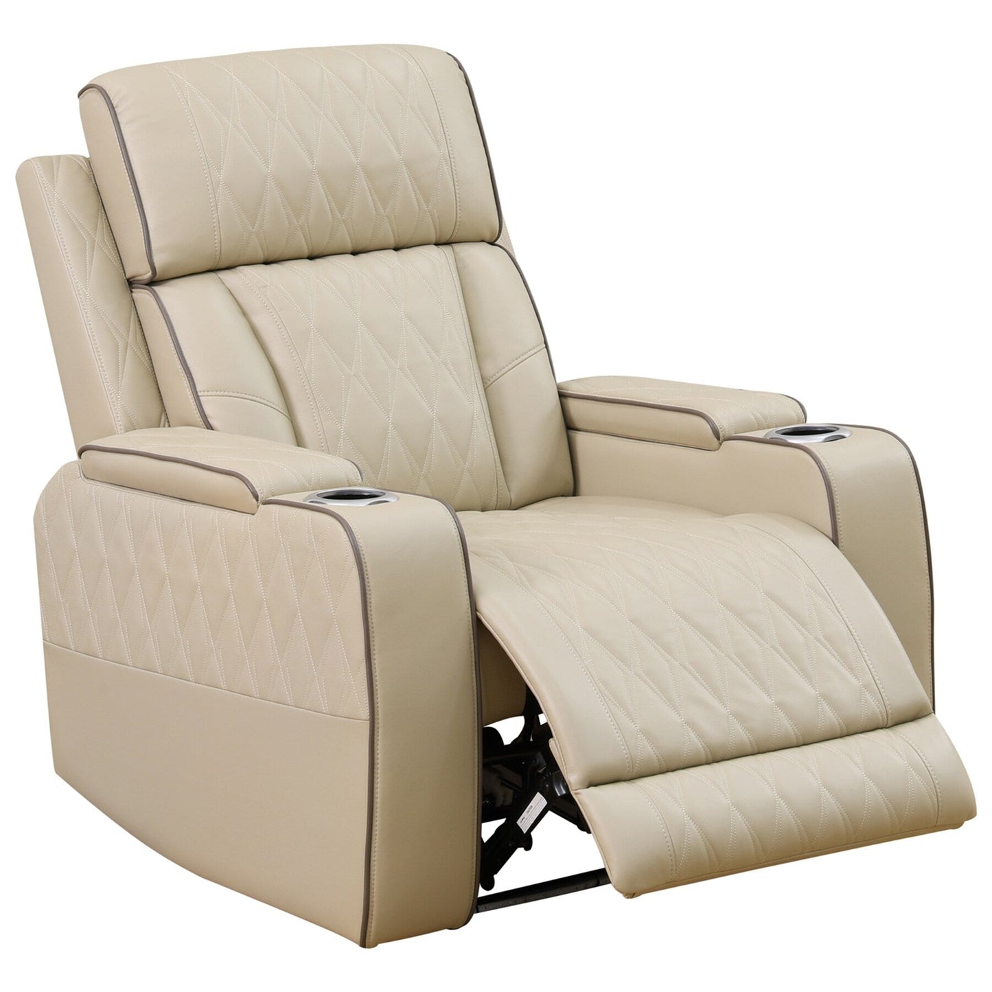 Ensemble de canapés inclinables de salon 3 pièces en cuir respirant beige