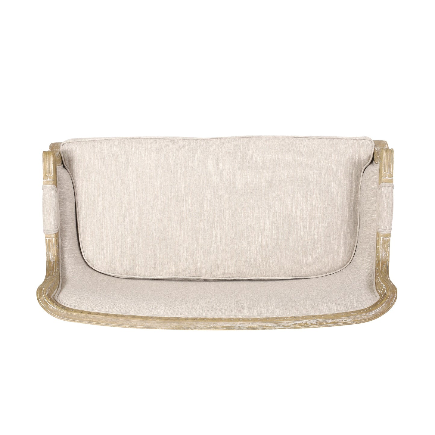 Canapé causeuse en bois beige marron 49,75 $ avec cadre en bois Rubbey et pieds en bois pour le salon