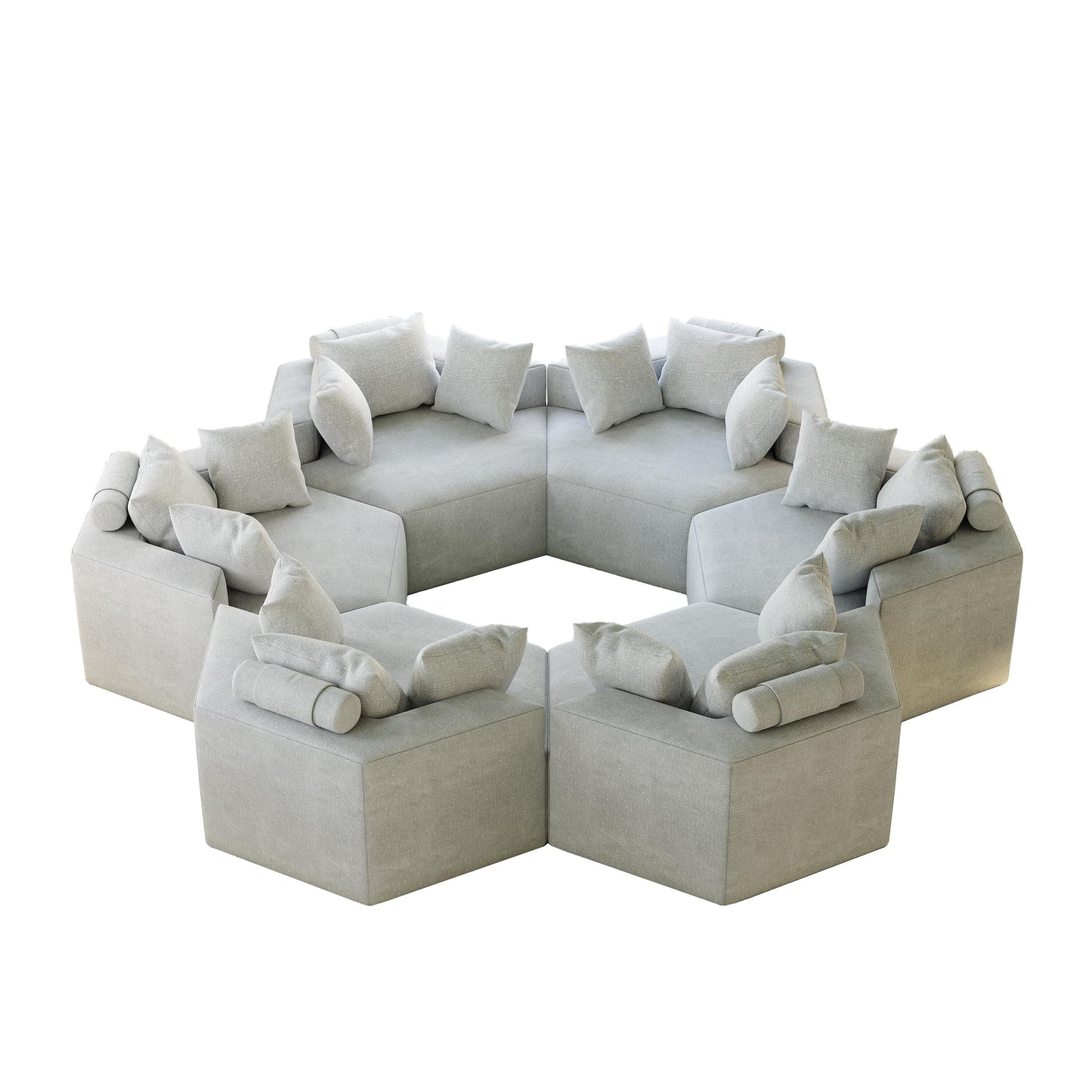 Canapé-lit simple en chenille beige avec coussin de dossier