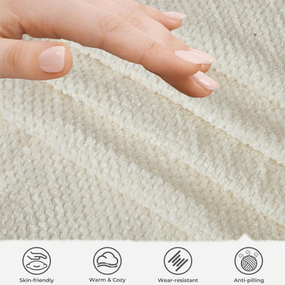 Canapé nuage en velours côtelé beige avec coussins