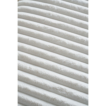 Canapé causeuse en velours côtelé beige avec pouf et haut-parleur Bluetooth