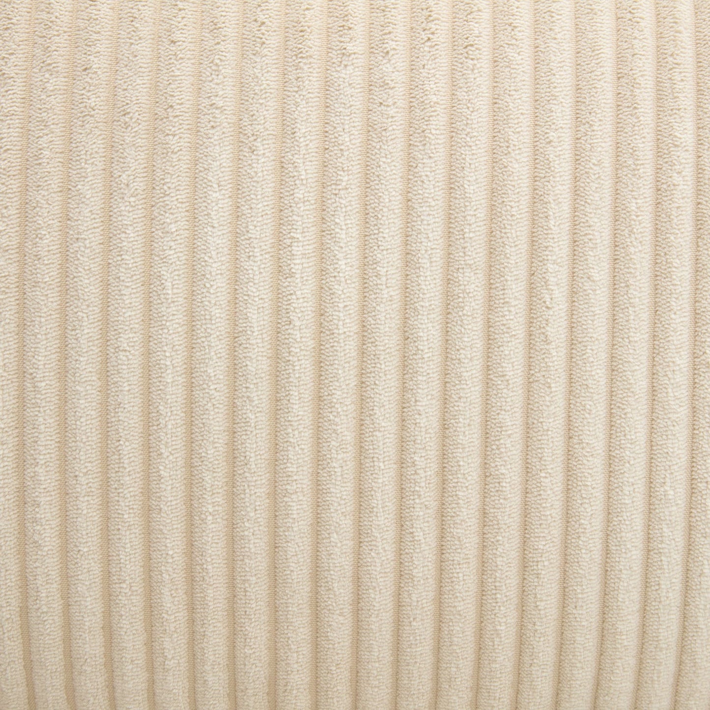 Canapé 3 places rembourré en velours côtelé beige avec coussins amovibles