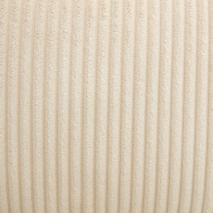 Canapé 3 places rembourré en velours côtelé beige avec coussins amovibles