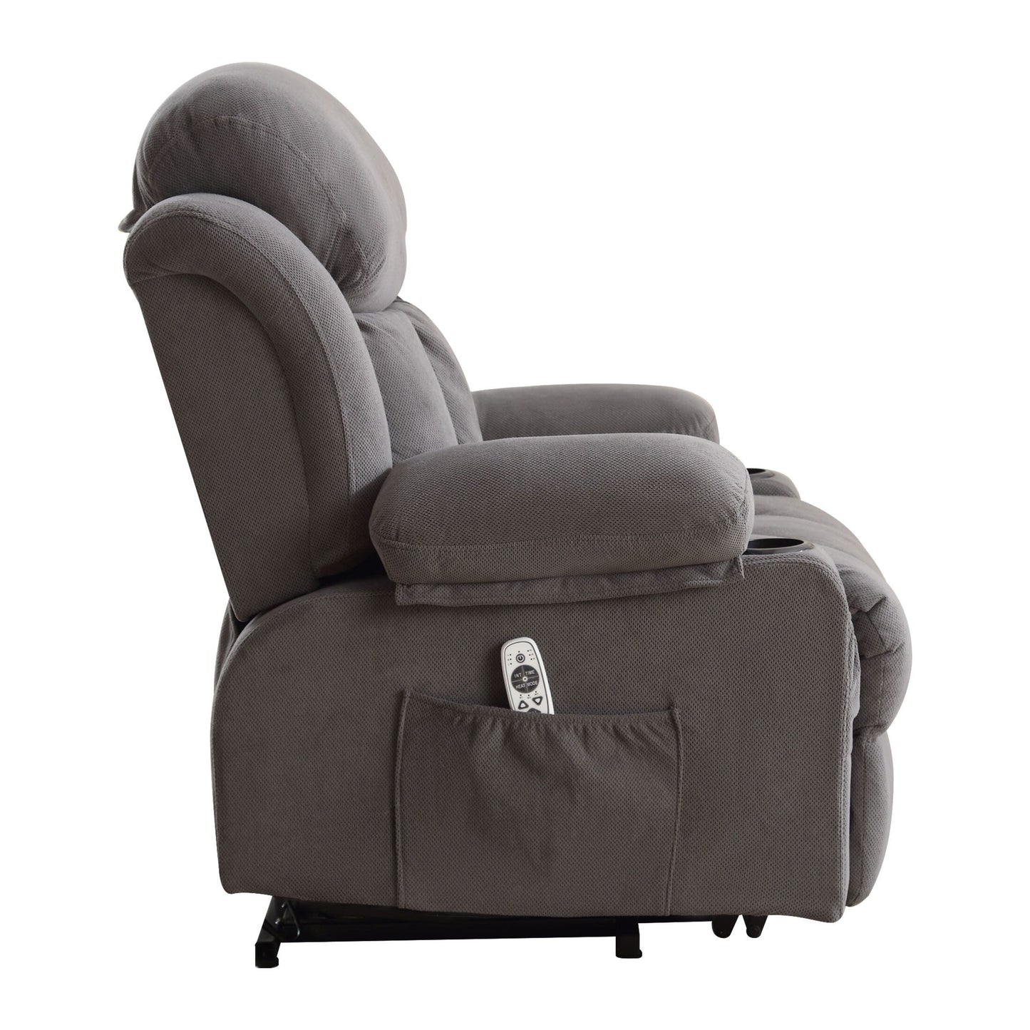 Fauteuil inclinable ergonomique beige avec chauffage, massage et ports USB