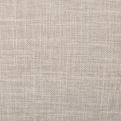 Fauteuil inclinable rembourré en tissu beige style milieu du siècle avec repose-pieds, dossier capitonné et pieds en hêtre