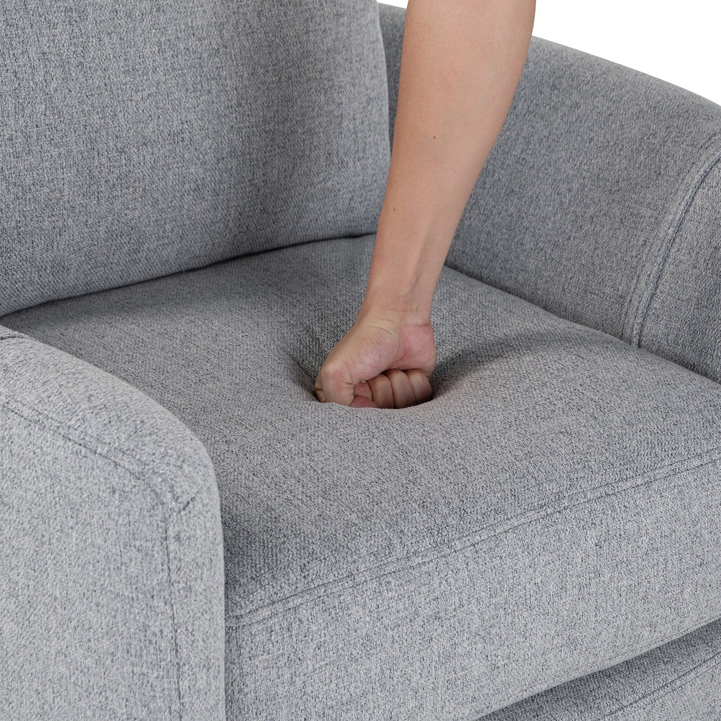 Fauteuil inclinable manuel beige pivotant à 360° avec dossier réglable et deux coussins amovibles