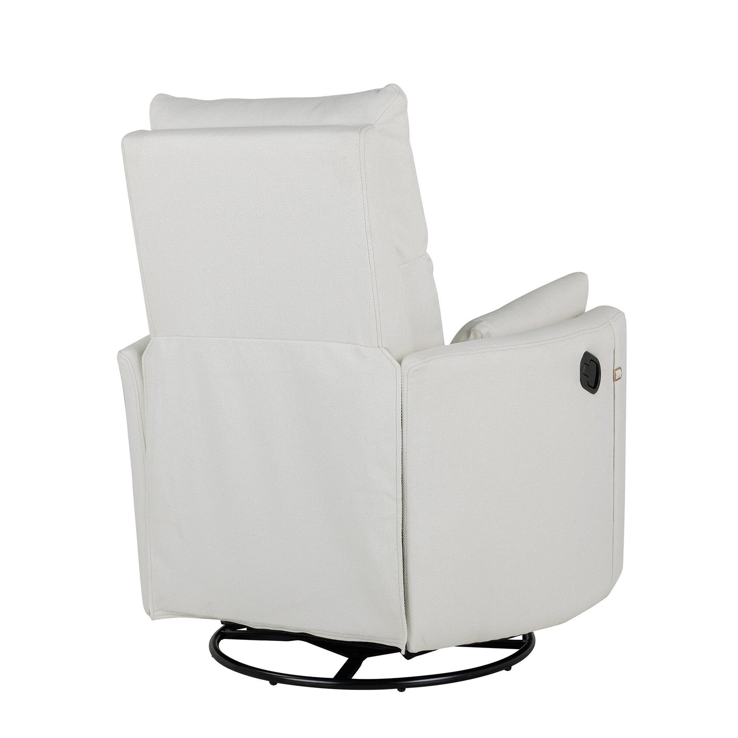 Fauteuil inclinable manuel beige pivotant à 360° avec dossier réglable et deux coussins amovibles