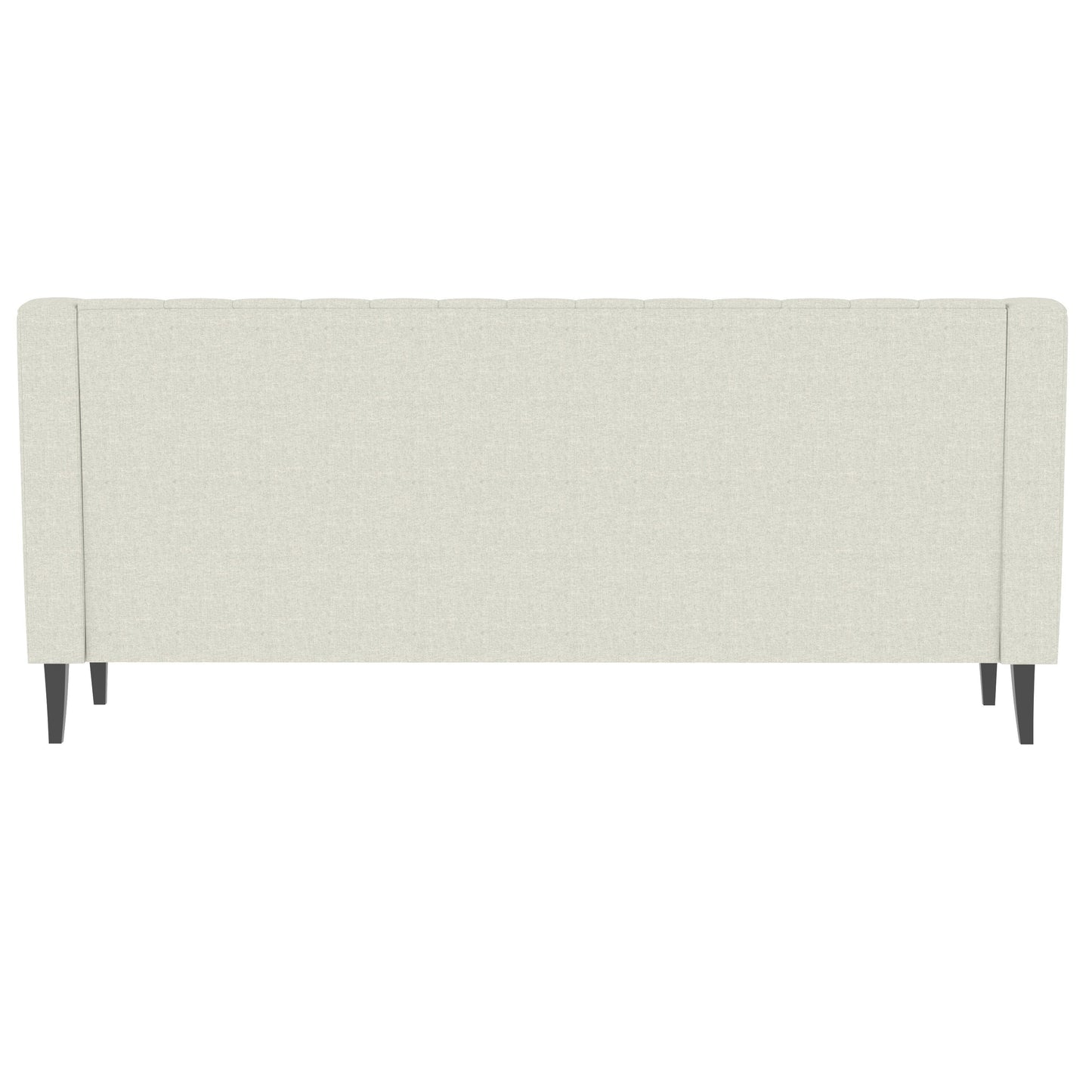 Canapé 3 places beige style Mid-Century Modern en polyester 78,75 po avec dossier capitonné et coussin confortable pour le salon