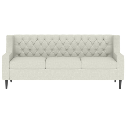 Canapé 3 places beige style Mid-Century Modern en polyester 78,75 po avec dossier capitonné et coussin confortable pour le salon
