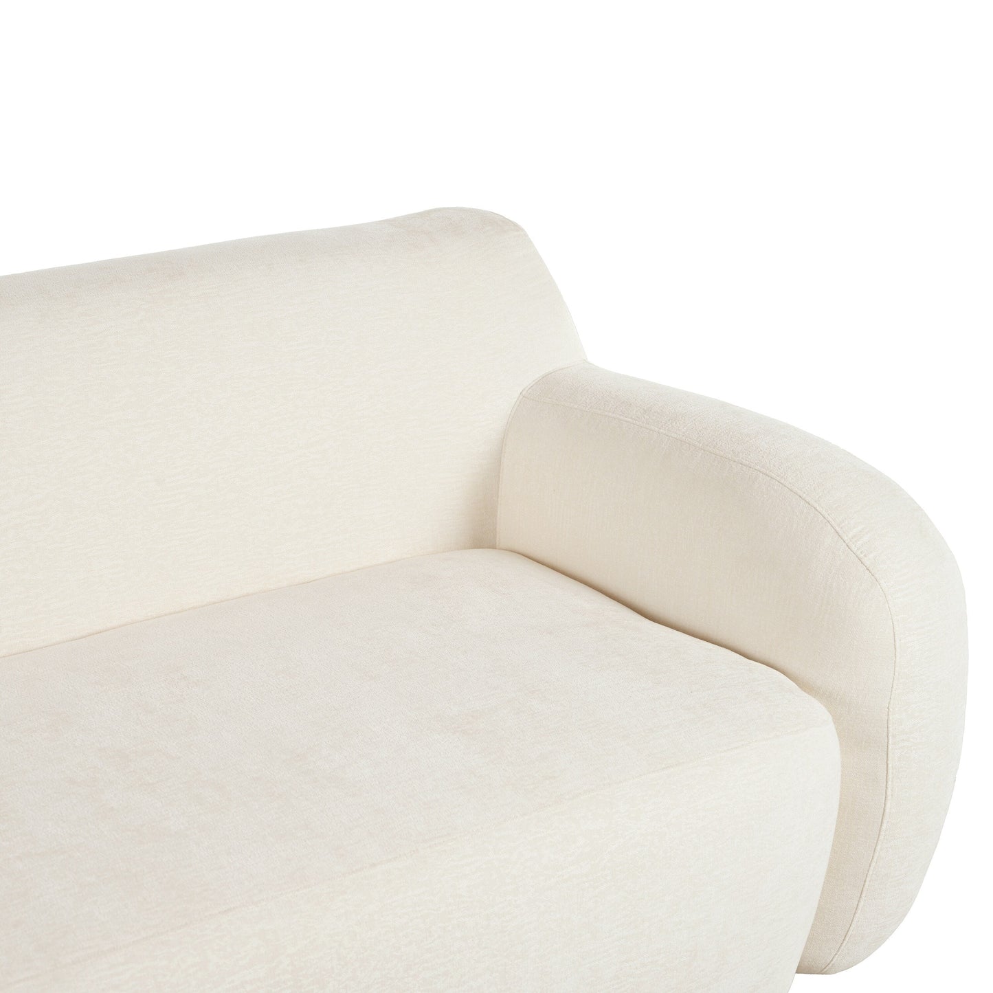 Canapé 3 places minimaliste beige avec rembourrage en mousse haute densité