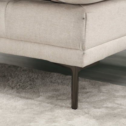 Canapé causeuse beige moderne en lin 102.36 avec accoudoirs réglables et coussins capitonnés pour le salon