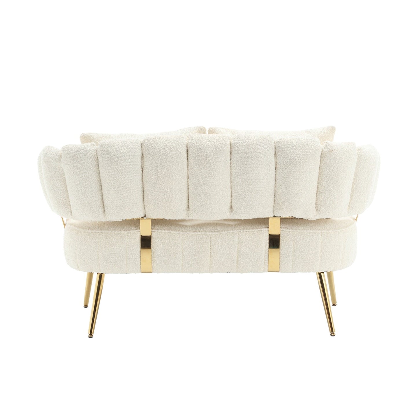 Canapé causeuse rembourré beige moderne 51,97 $ avec cadre en métal et coussins pour le salon