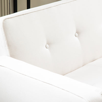 Canapé-lit futon convertible 3 places beige moderne 71,65 avec pieds en bois massif et oreillers pour le salon